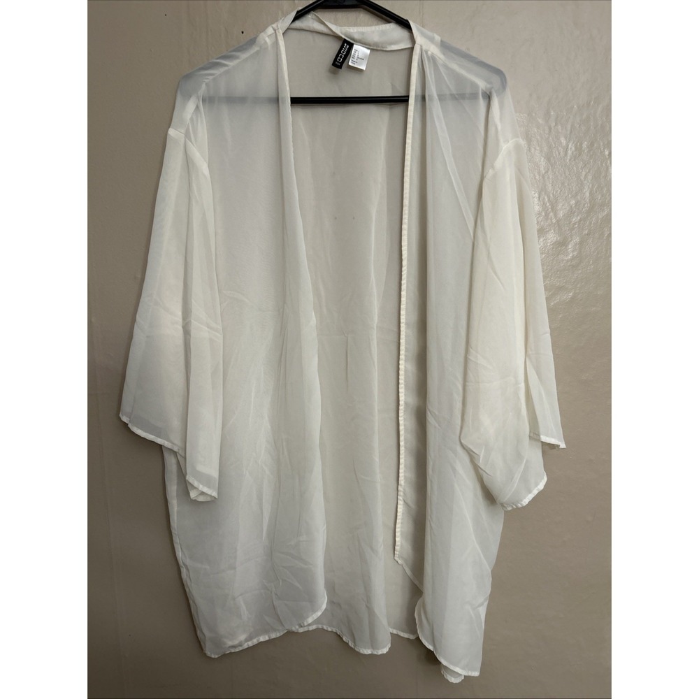 H&M Large‎ Cream Sheer Cardigan Top